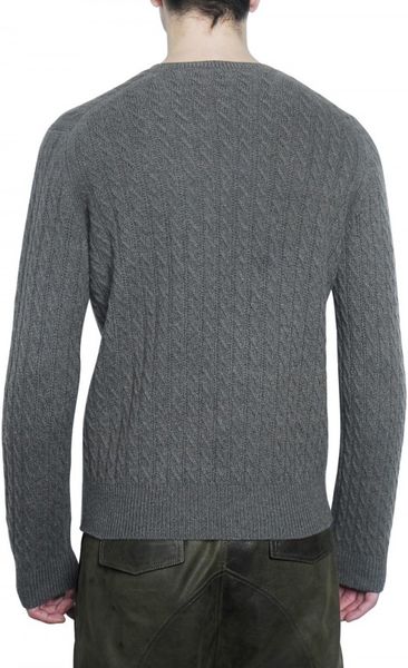 Pringle Of Scotland Wool and Cashmere Cable Knit Sweater in Gray for