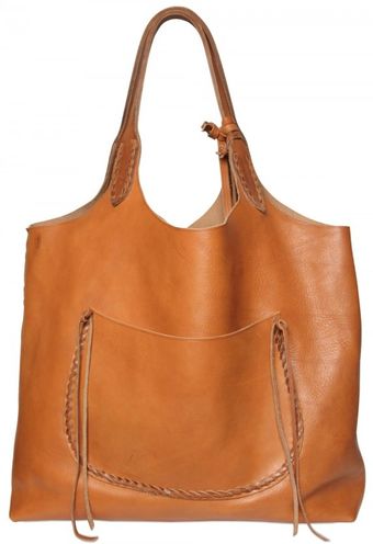 Ralph Lauren Stitched Leather Tote - Lyst