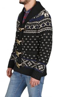 Tommy Hilfiger Wool Knit Shawl Cardigan Sweater - Lyst