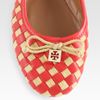 Tory Burch Prescot Woven Leather Bow Ballet Flats in Orange (natural-almond) - Lyst