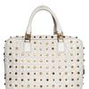 Versace Baroque Stitch Studded Nappa Top Handle in White (grey) - Lyst