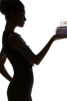 Alexander McQueen Mink & Ostrich Box Clutch - Lyst
