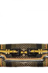Burberry Prorsum Woven Leather Flap Clutch
