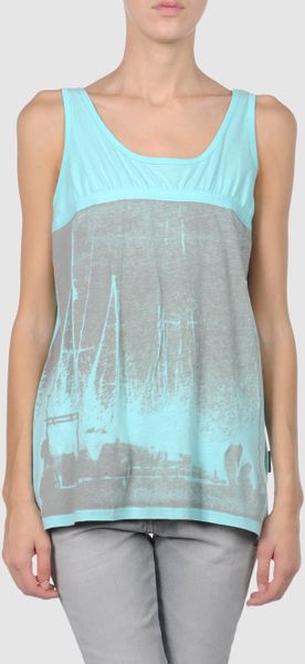 Calvin Klein Jeans Top in Blue (turquoise) - Lyst