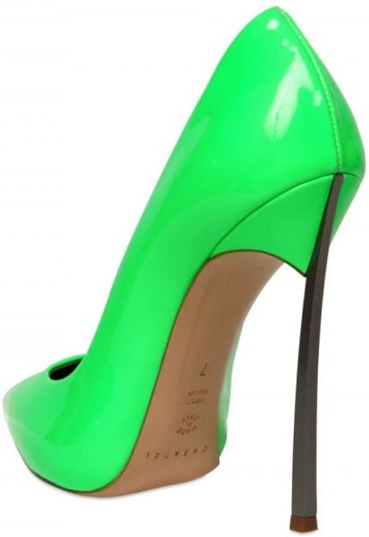 green pointy pumps