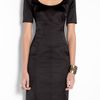 D&g Half Sleeve Contoured Satin Dress in Black - Lyst