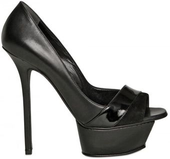  130mm Leather & Patent Pumps 