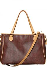 Etro Printed Pvc & Leather Shoulder Bag