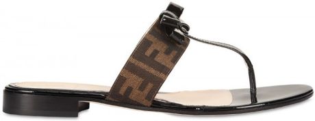 Fendi Tutti Frutti Logo Sandals in Black (tabac) - Lyst