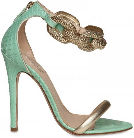 Giambattista Valli 120mm Python & Chain Sandals in Blue (aqua) - Lyst