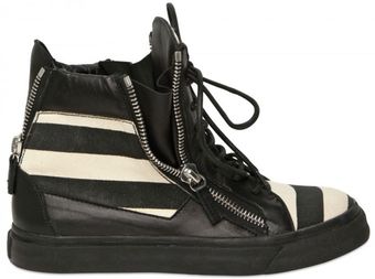 Giuseppe Zanotti Leather & Canvas High Top Sneakers - Lyst