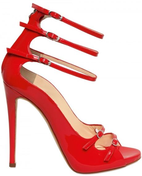 Giuseppe Zanotti 120mm Patent Strappy Sandals in Red - Lyst