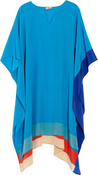 Issa Block Color Silk Poncho - Lyst