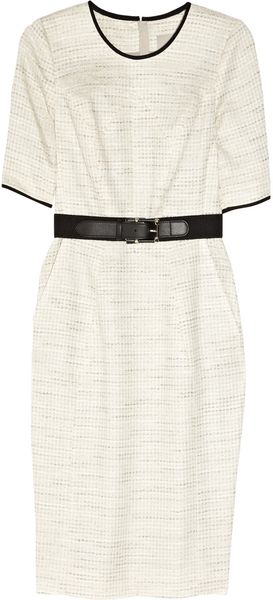  Belted Tweed Shift Dress 