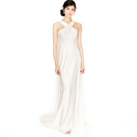 J.crew Sararose Gown in White (ivory) - Lyst