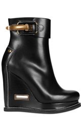 Jil Sander 110mm Calfskin Buckled Low Boot Wedges