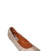 Lanvin Metallic Leather Ballerina Flats in Beige (silver) - Lyst