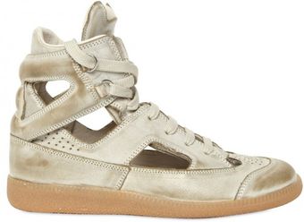  Perforated Brushed Leather Sneakers 