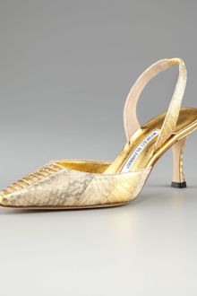 Manolo Blahnik Carolyne Mid-heel Watersnake Halter - Lyst
