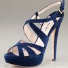 Miu Miu Strappy Platform Sandal in Blue (oltre mare) - Lyst