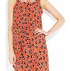 Miu Miu Printed Silk Crepe De Chine Dress in Red - Lyst
