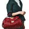 Nina Ricci Pleated Calfskin Top Handle in Purple (burgundy) - Lyst