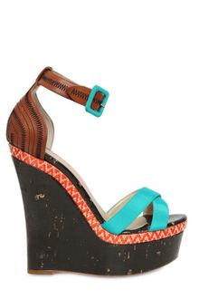 Rupert Sanderson 140mm Grosgrain Cross Over Wooden Wedges - Lyst