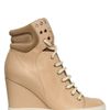 See By Chloé 90mm Leather Sneaker Laced Wedges in Beige - Lyst