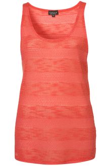 Topshop Crochet Stripe Vest - Lyst