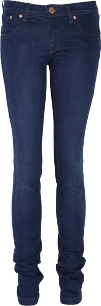 Victoria Beckham Midrise Skinny Jeans in Blue - Lyst