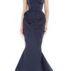 Zac Posen Cottonblend Twill Fishtail Gown in Blue - Lyst