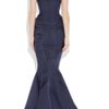 Zac Posen Cottonblend Twill Fishtail Gown in Blue - Lyst