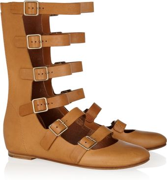 Chloé Multi-strap Leather Flats - Lyst