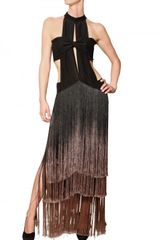 Etro Degradé Silk Fringe On Silk Crepe Dress