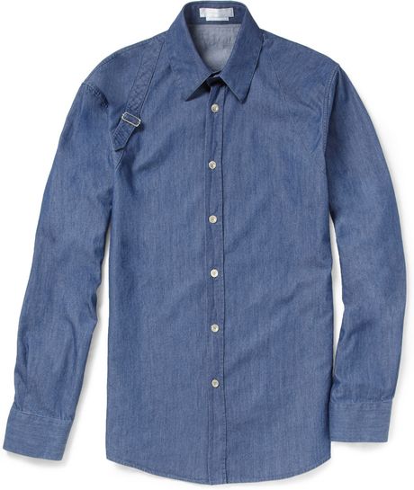 Alexander Mcqueen Harness Denim Shirt in Blue for Men (denim) - Lyst