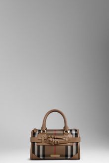 Burberry Check Leather Bowling Bag - Lyst
