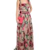 Dolce & Gabbana Floral Printed Silk Dress with Crystal Brooches in Multicolor (beige) - Lyst