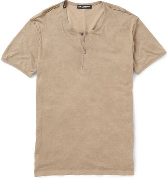 Dolce & Gabbana Inverted-seam Henley T-shirt - Lyst