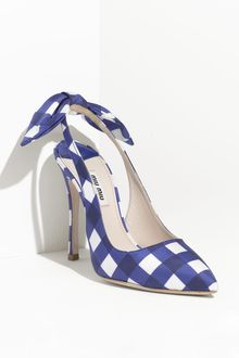 Miu Miu Check Print Slingback Pump - Lyst