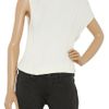 Alexander Wang Asymmetric Ribbed Cottonknit Top in White - Lyst