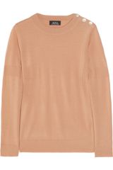 A.P.C. Buttoned-shoulder Fine-knit Wool Sweater