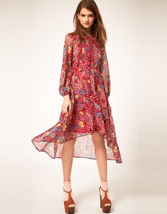 ASOS Collection Asos Midi Shirt Dress in Floral Print - Lyst
