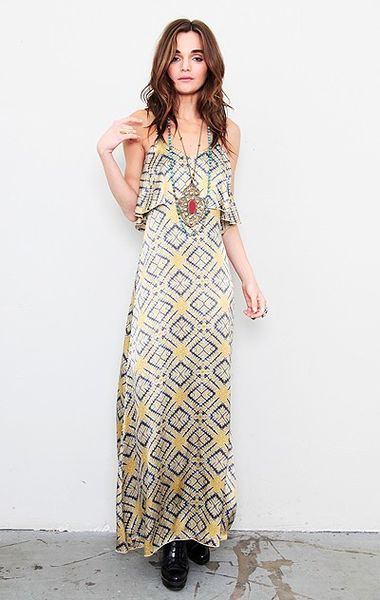 Blu Moon The Summer Lovin Maxi Dress in Yellow (mustard aztec) - Lyst