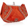 Christian Louboutin Loubis Angel Embroidered Suede Clutch in Red - Lyst