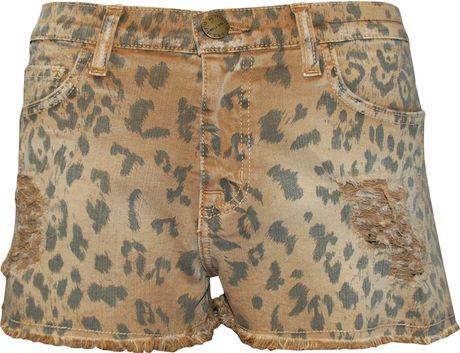Current/elliott Boyfriend Leopard Print Shorts in Animal (leopard) - Lyst