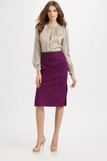 Diane Von Furstenberg Stretch Wool Jersey Pencil Skirt - Lyst