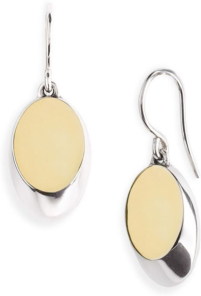 Elizabeth And James Eclipse Oval Drop Earrings in Gold (silver/ gold) - Lyst