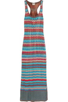 Haute Hippie Racer-back Zigzag Knitted Maxi Dress - Lyst