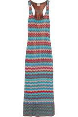 Haute Hippie Racer-back Zigzag Knitted Maxi Dress