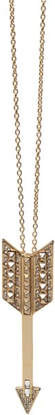 House Of Harlow Pave Arrow Drop Necklace in Gold - Lyst